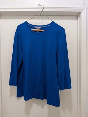Investments Women's Long-Sleeve Crewneck Top in Blue